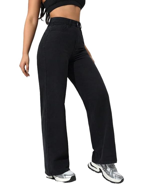 High Waist Flared Fit Stretchable Denim Jeans for Casual