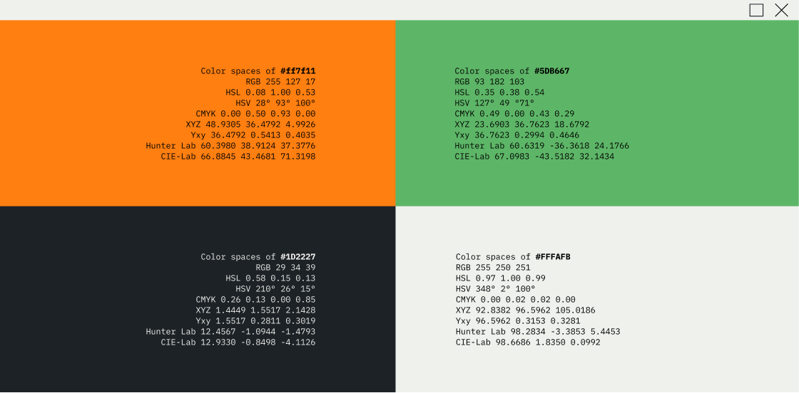 Color palette