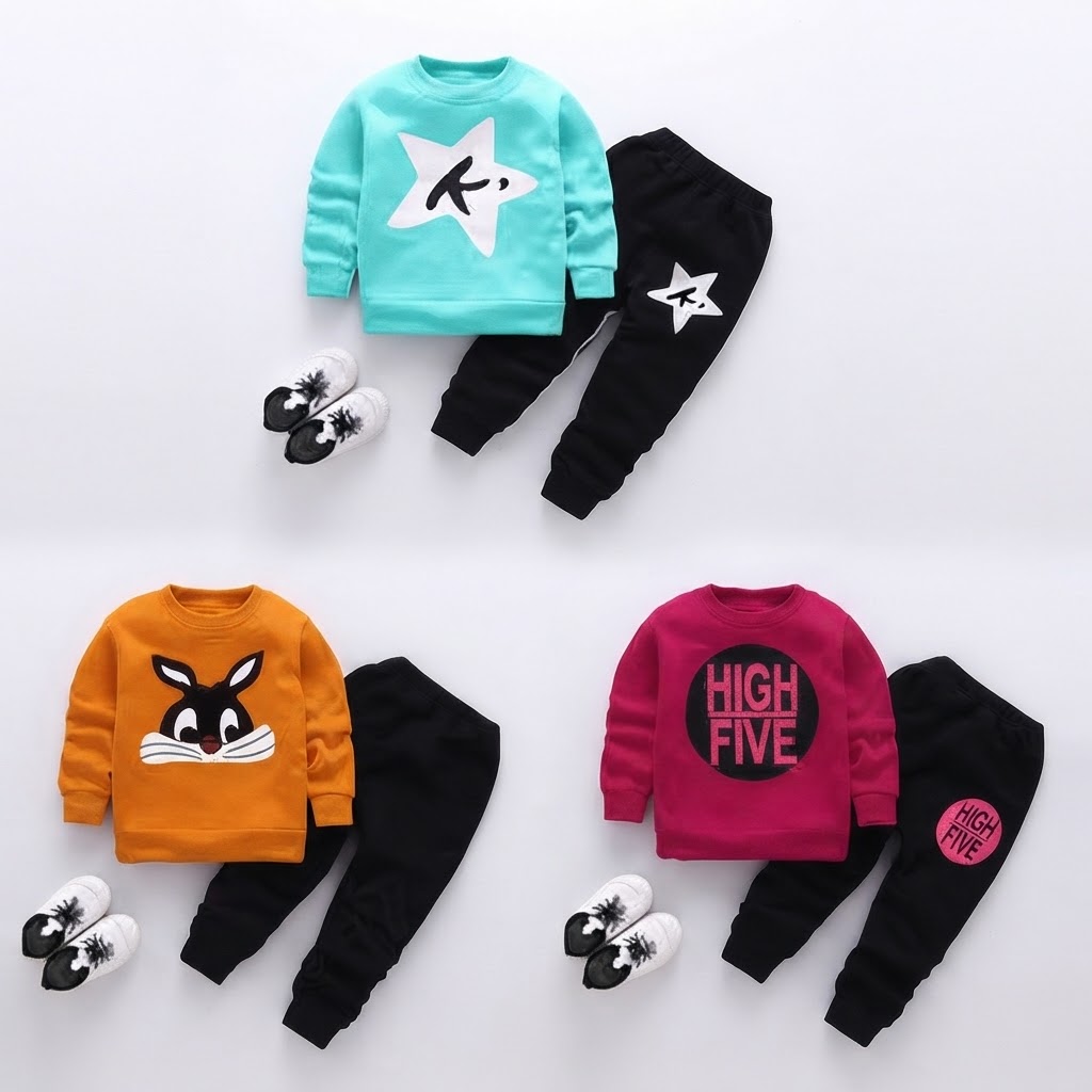 Baby girl dress, Girl Kids dress, Tshirt Track Pant set of 3 size 0 to 6 Years