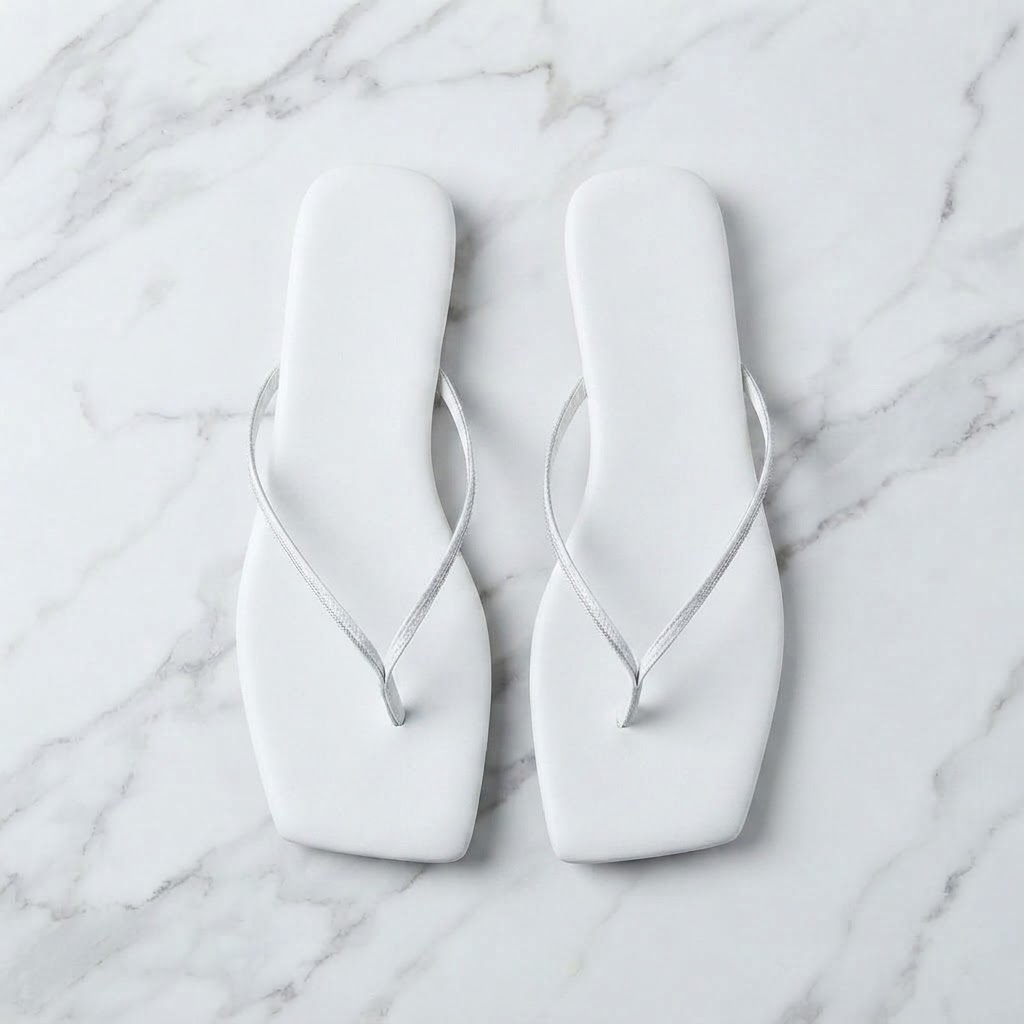 Flat Footwear Women's Flat Slippers Size 3 to 8 White Ladies