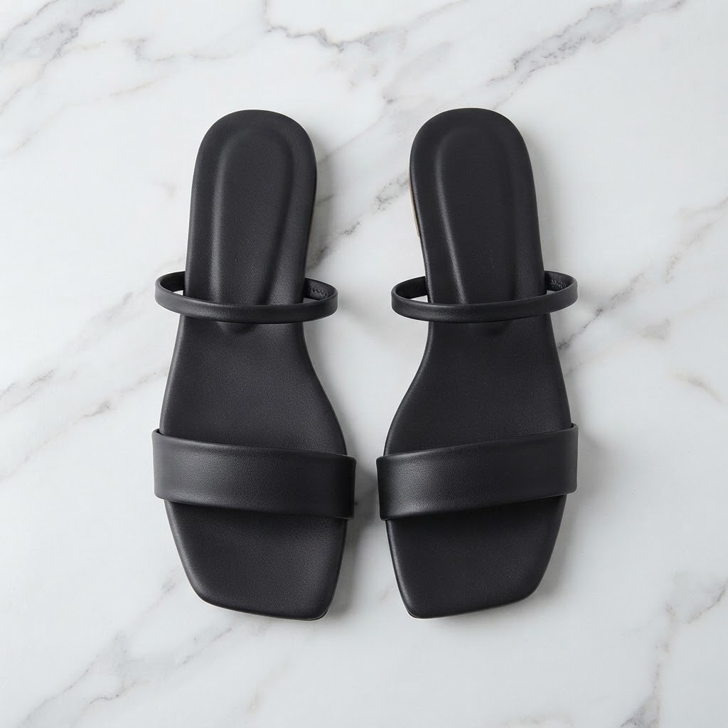 Flat Footwear Women's Flat Slippers Size 5 to 9 Black Ladies