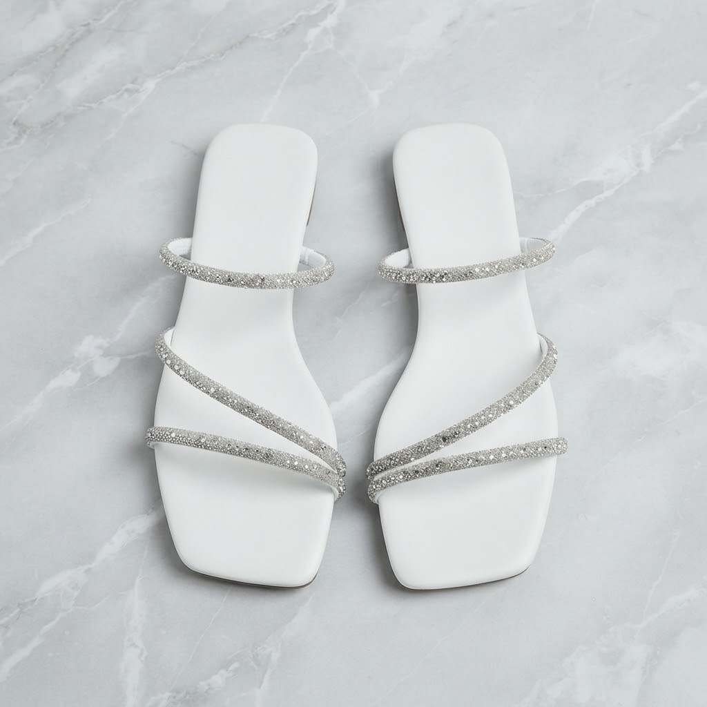 Footwear Women's Slippers Size 4 to 9 White Ladies