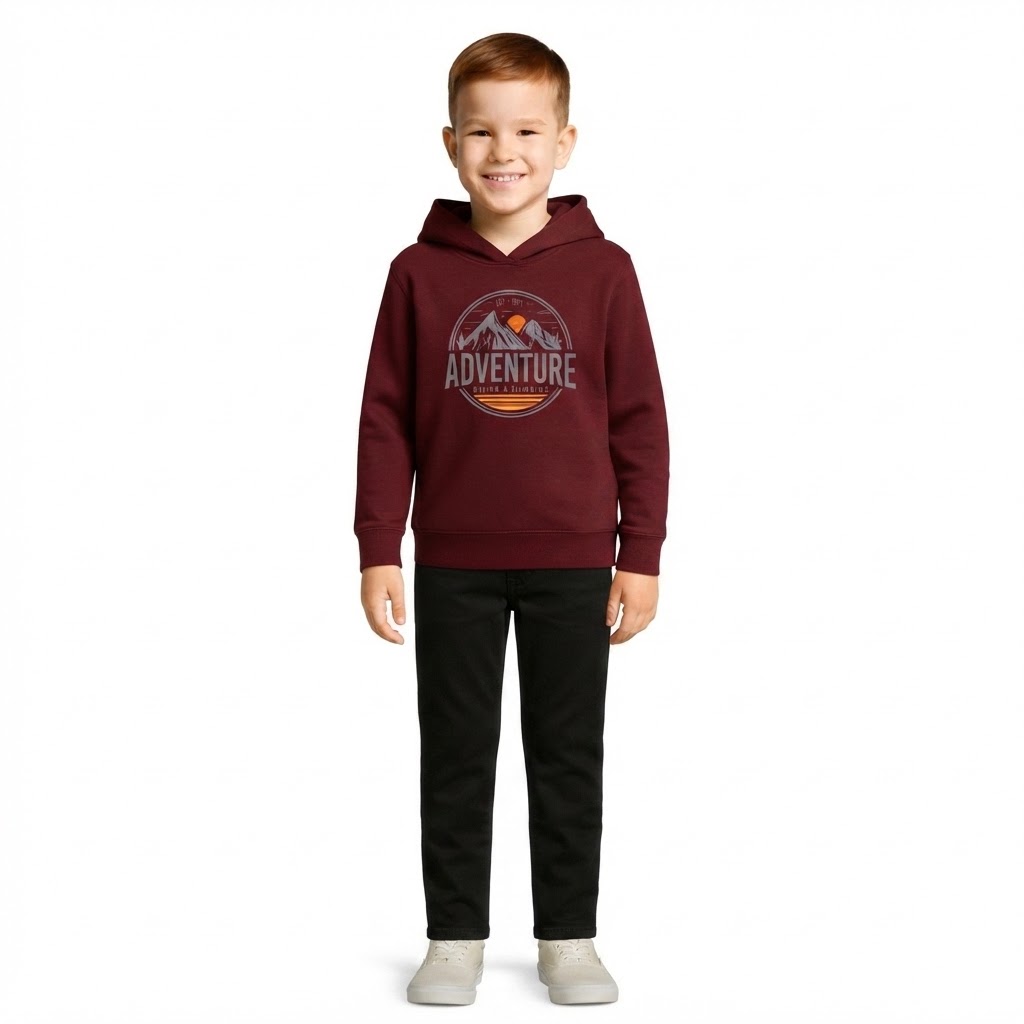 Boys Printed Long Sleeves Sweatshirt With Jogger Maroon Black Size 3 Years to 10