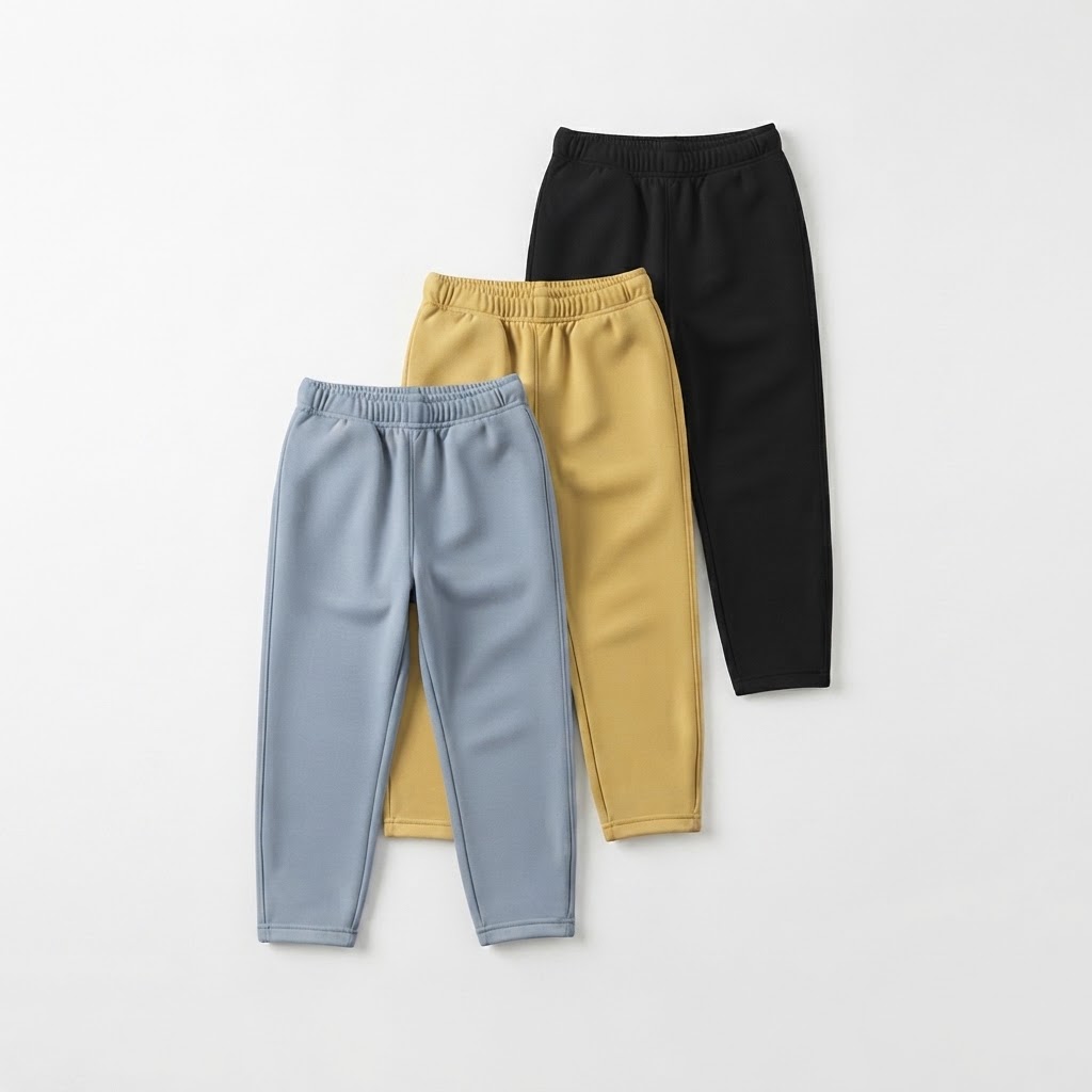 Boys Pack Of 3 Mid-Rise Track Pants Size 3 Years to 8 Years Yellow, Light-Blue, Black
