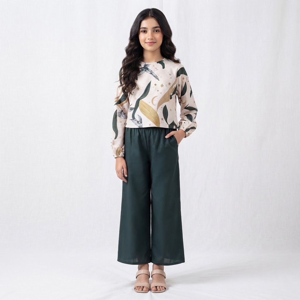 Girls Printed Top with Palazzos Size 11 to 16 Years