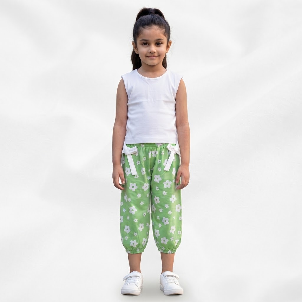 Girls Round Neck Sleeveless Top With Capris 1 Year to 10 Years