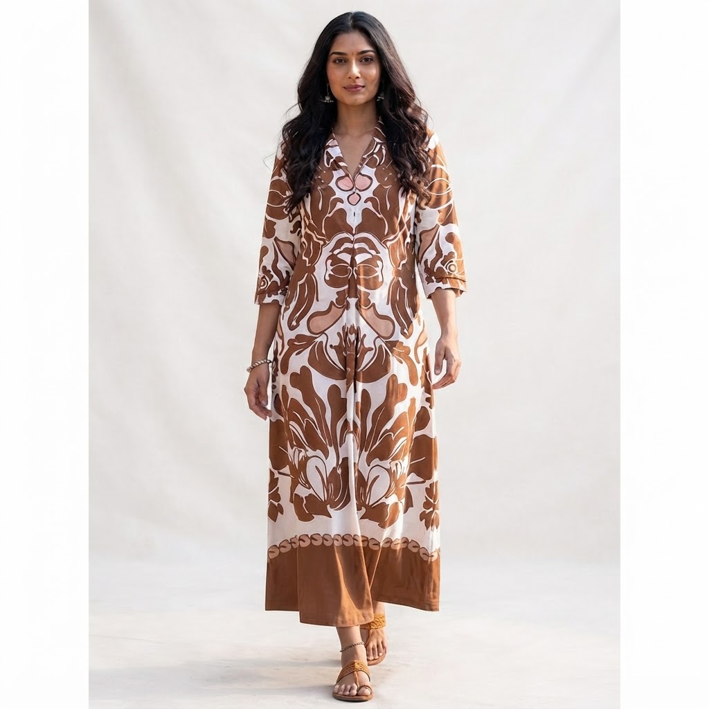 Women Print Maxi Dress Ladies Dress