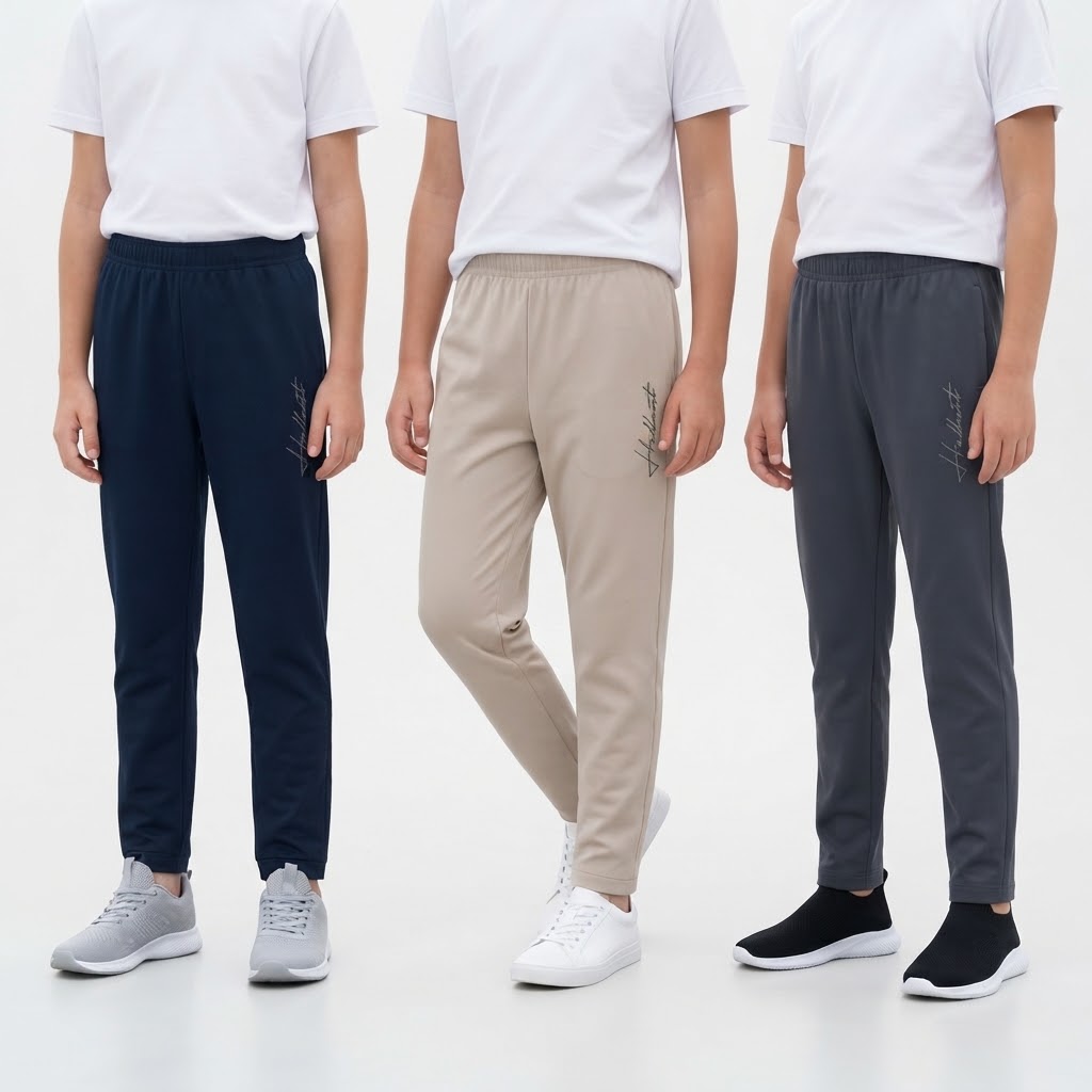 Boys Regular Fit Brand Logo Joggers Size 3 Years-16 Years Multicoloured, Navy Blue and Grey