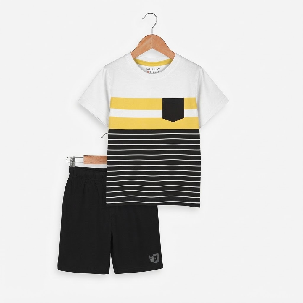 Boys Printed T-shirt with Shorts Size 1 Year to 12 Years