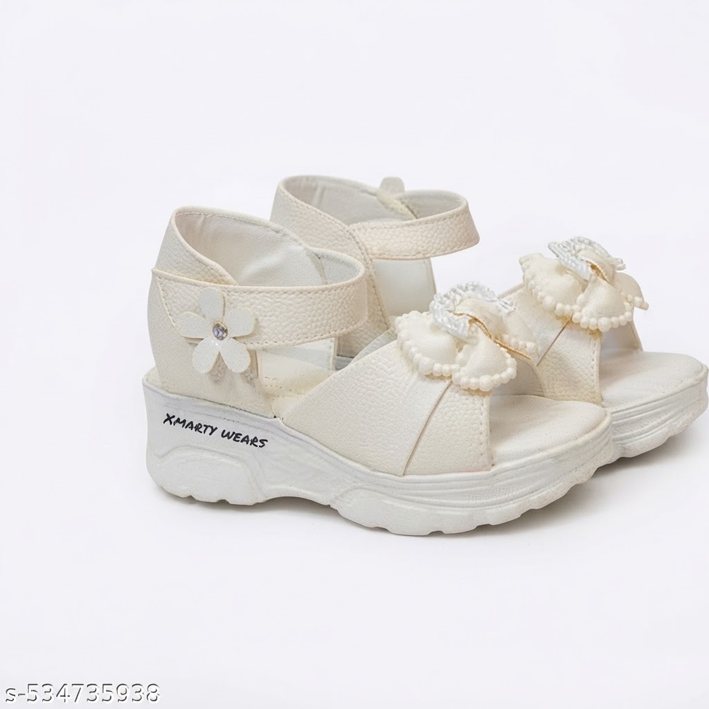 Kids Party Wear Sandals, Footwear Kids Slipper Girls Slipper Size 3 Year to 9 Years White