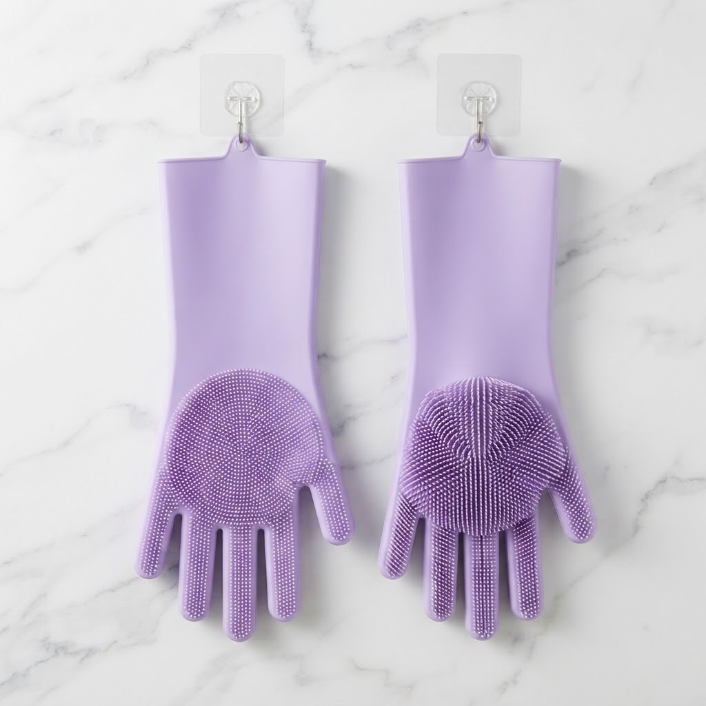 Silicone Hand Gloves for dish washing kitchen Bathroom