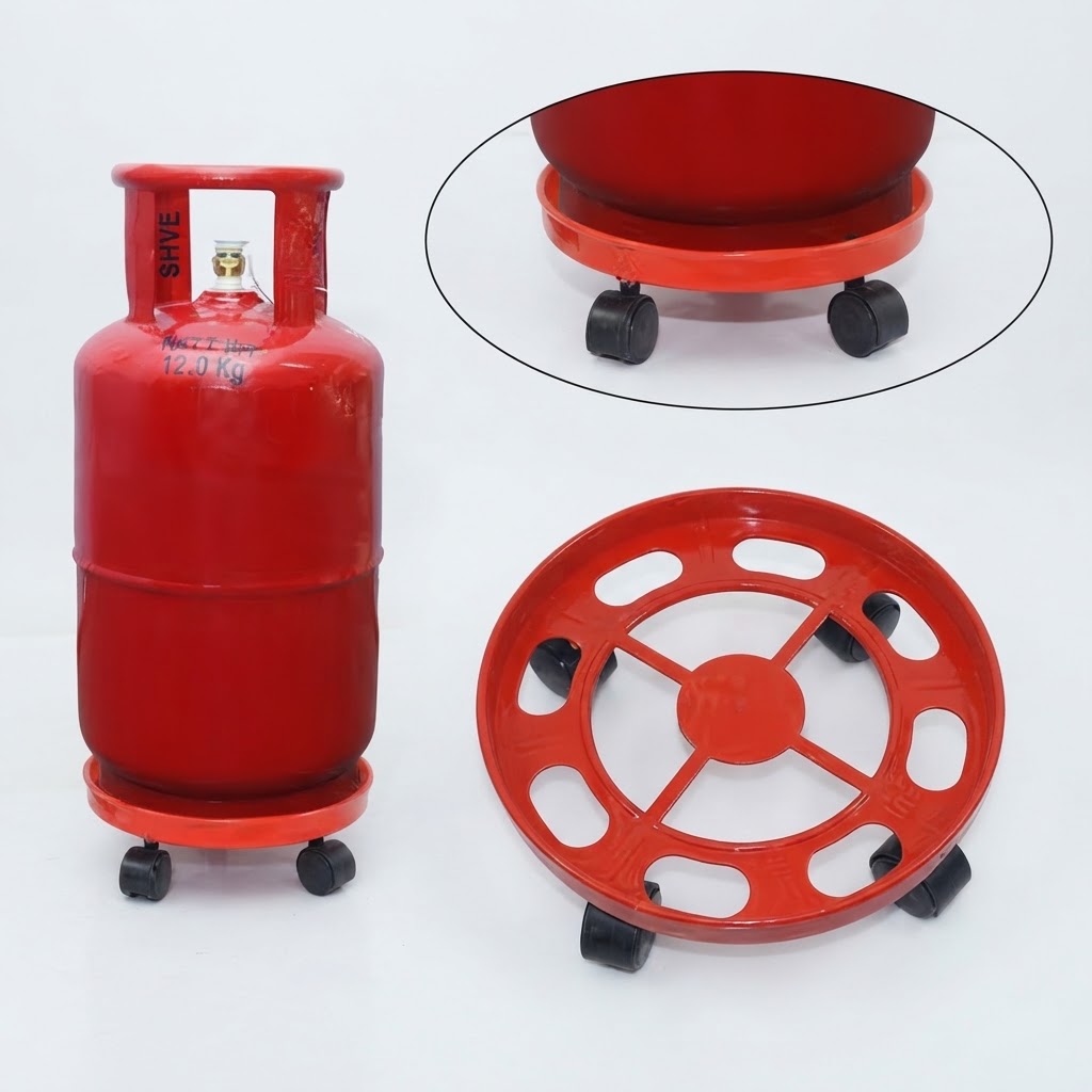 Gas Cylinder Stand - Easily Movable LPG Cylinder Trolley