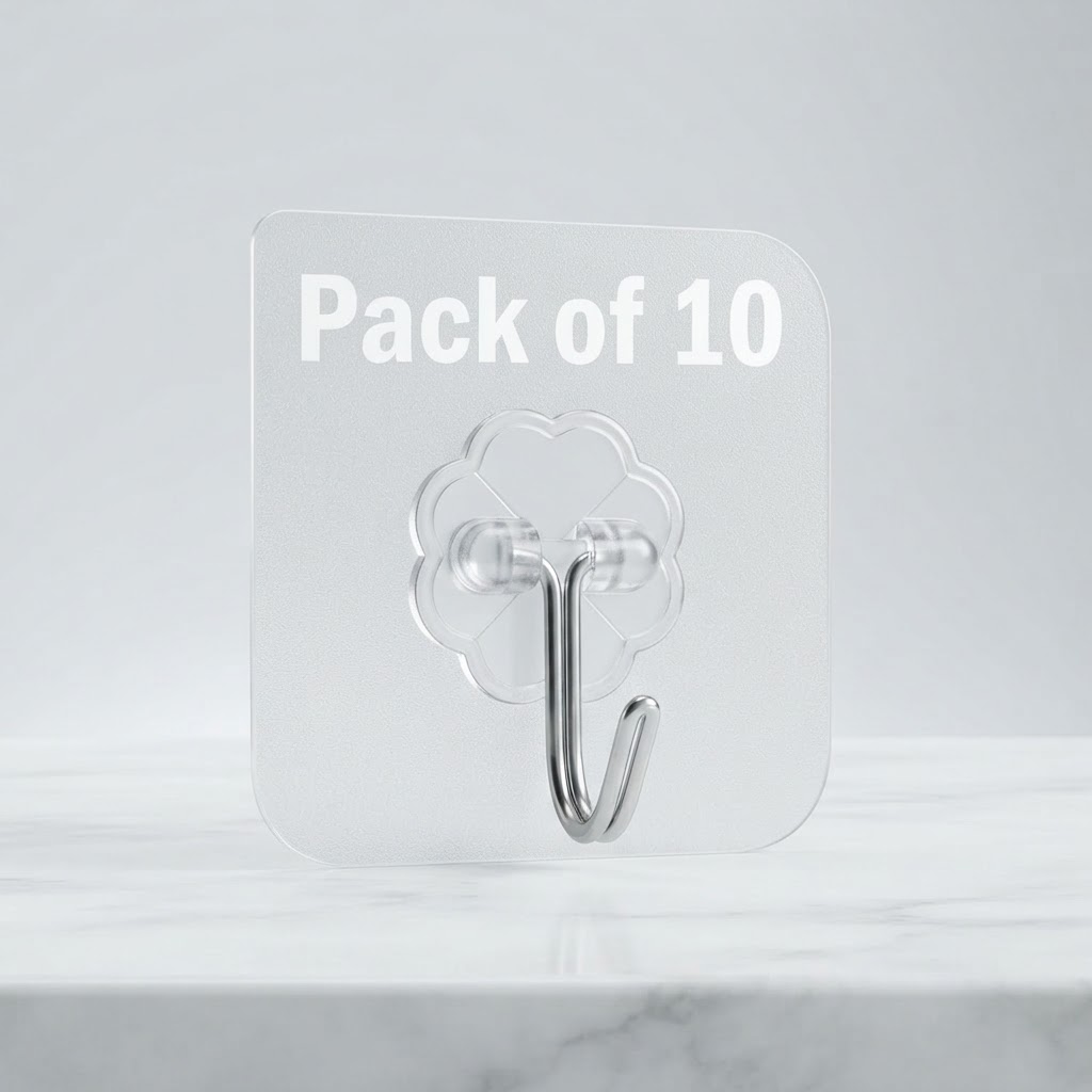 Flower Adhesive Wall Hooks, 10 Pack Heavy Duty Hooks for Wall Hanging