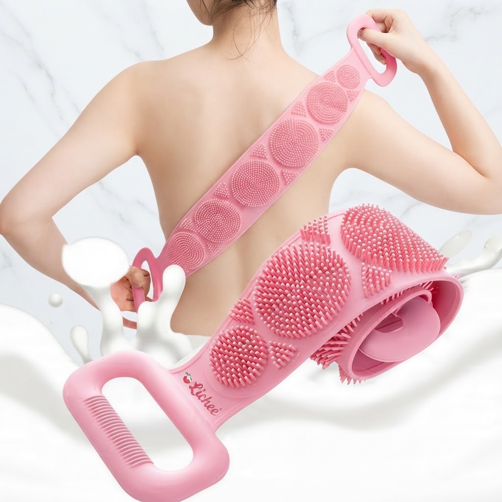 Body Back Scrubber Double Side Bathing Brush for Skin Deep Cleaning