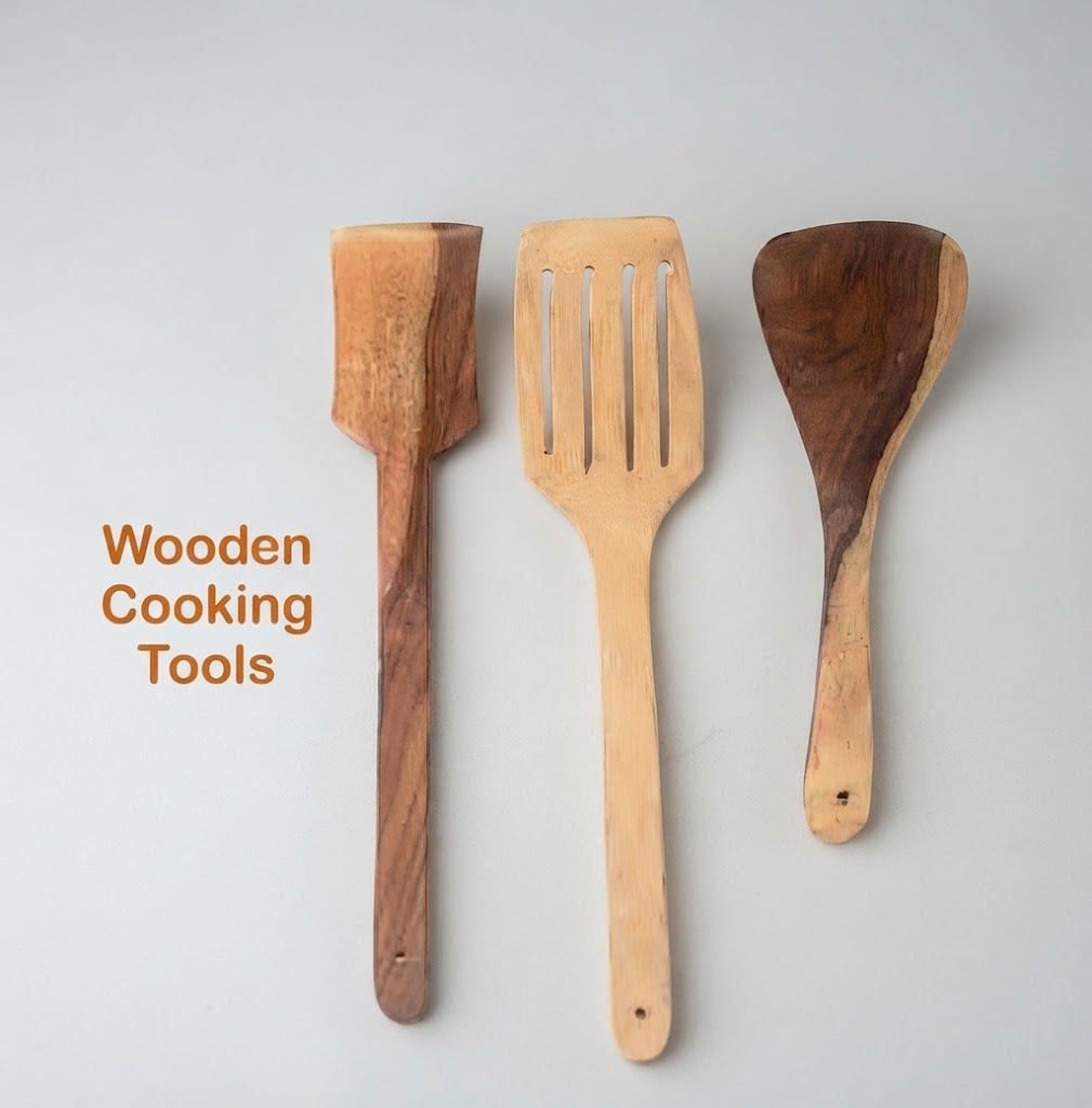Wooden Cooking Spoons, Spatulas, Ladles set of 3