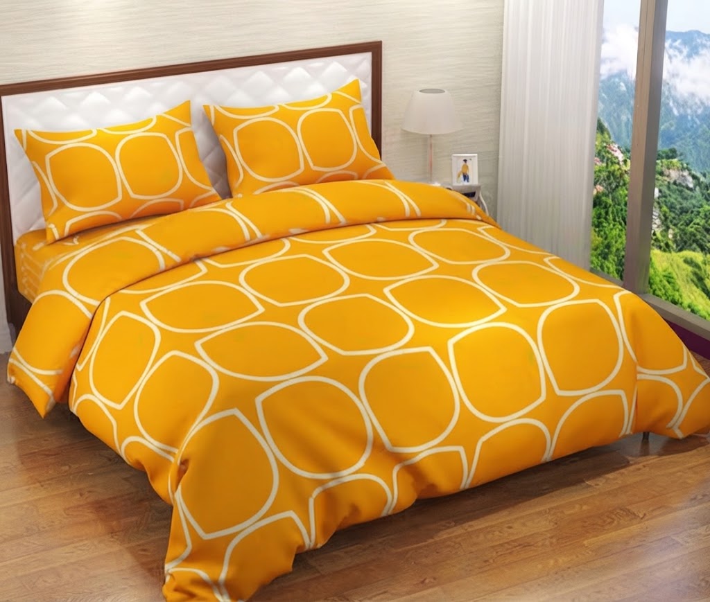 Double Bedsheet Size (90X90) with 2 Matching Pillow Covers Size (16X26) Bedsheet For Double Bed