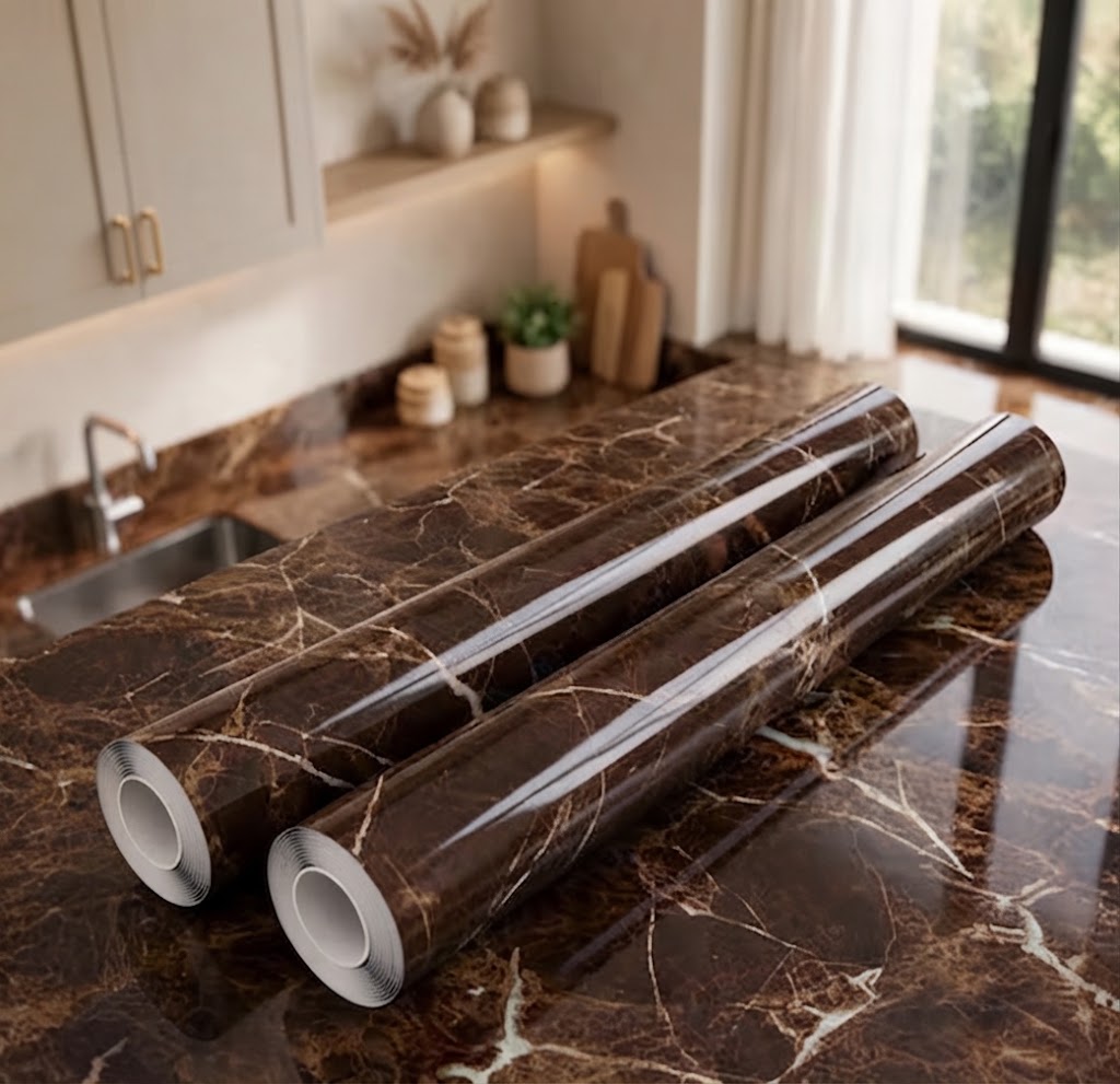 Dark Brown Self Adhesive Contact Paper | Waterproof Kitchen Countertop