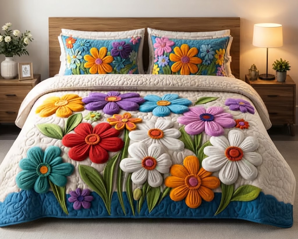 1D Glace Cotton Double Bed Queen Size Bedsheet (90 x 100 Inches)