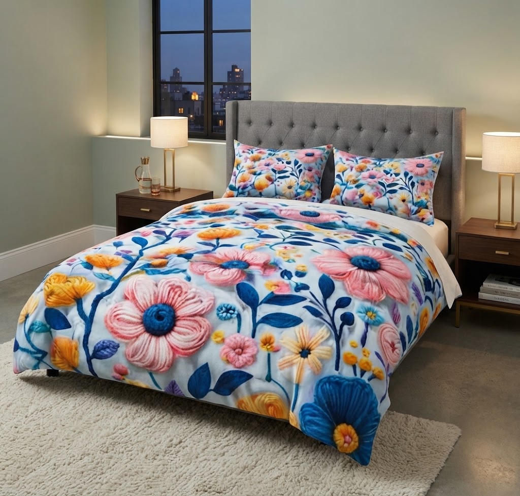Bedsheet King Size | 3D Digital Print Bedding Set with 2 Pillow Covers