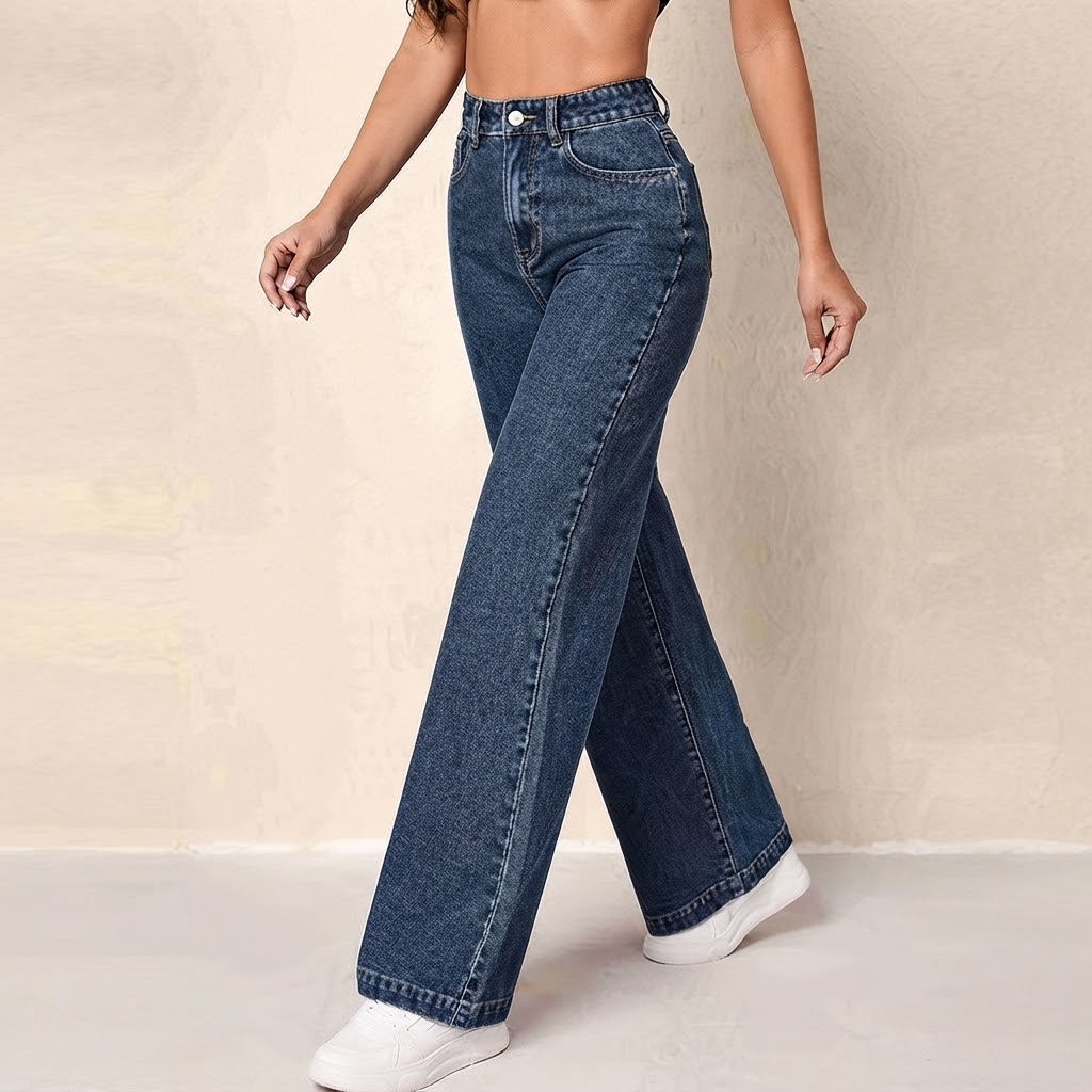 women's Straight Fit Blast Wash Jeans for Ladies Jeans