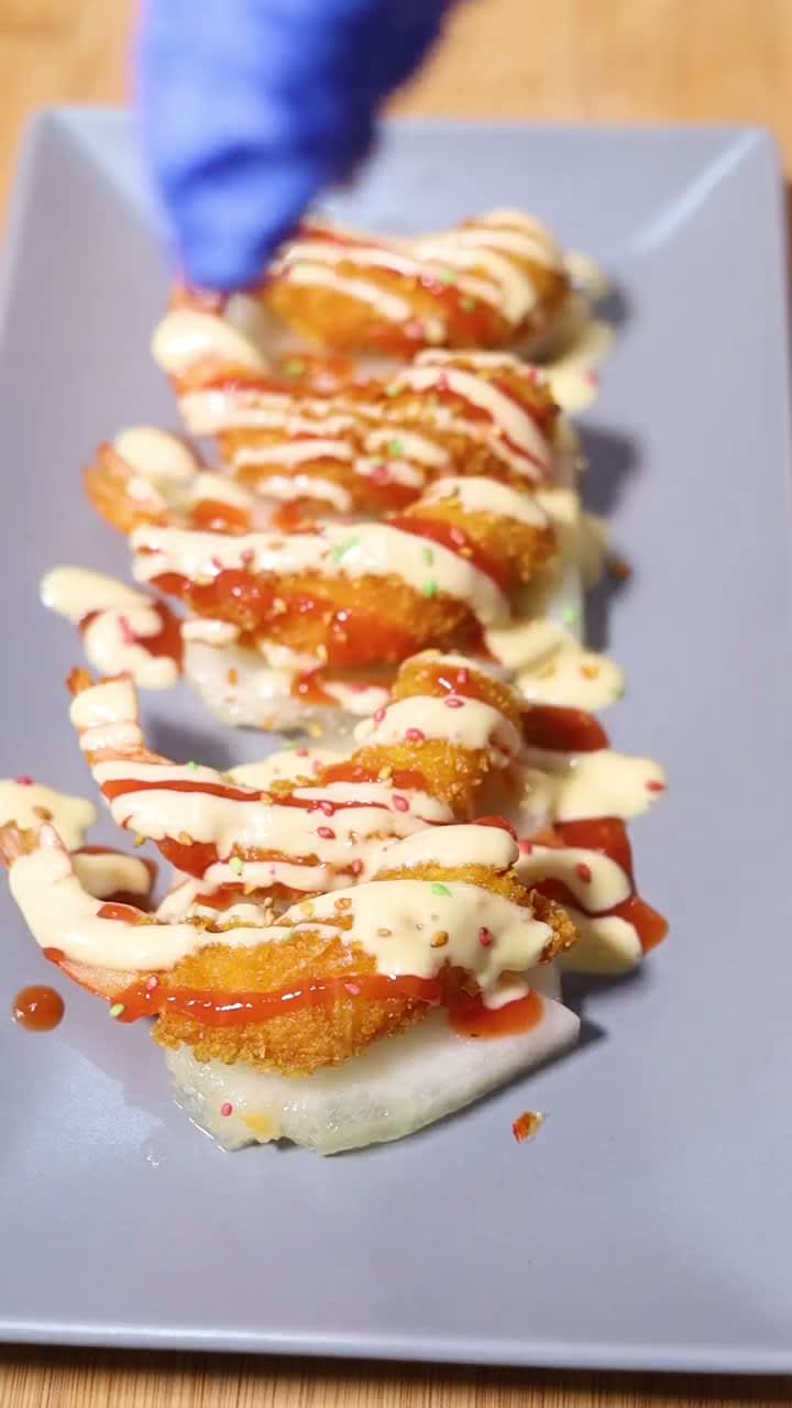 Gambas Crujientes con Melón