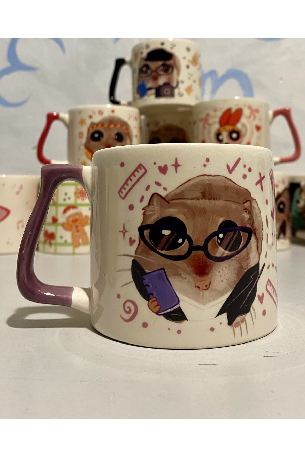 Sad Üzgün Hamster - Meslek: Akademisyen (Academician) Kupa Bardak fincan