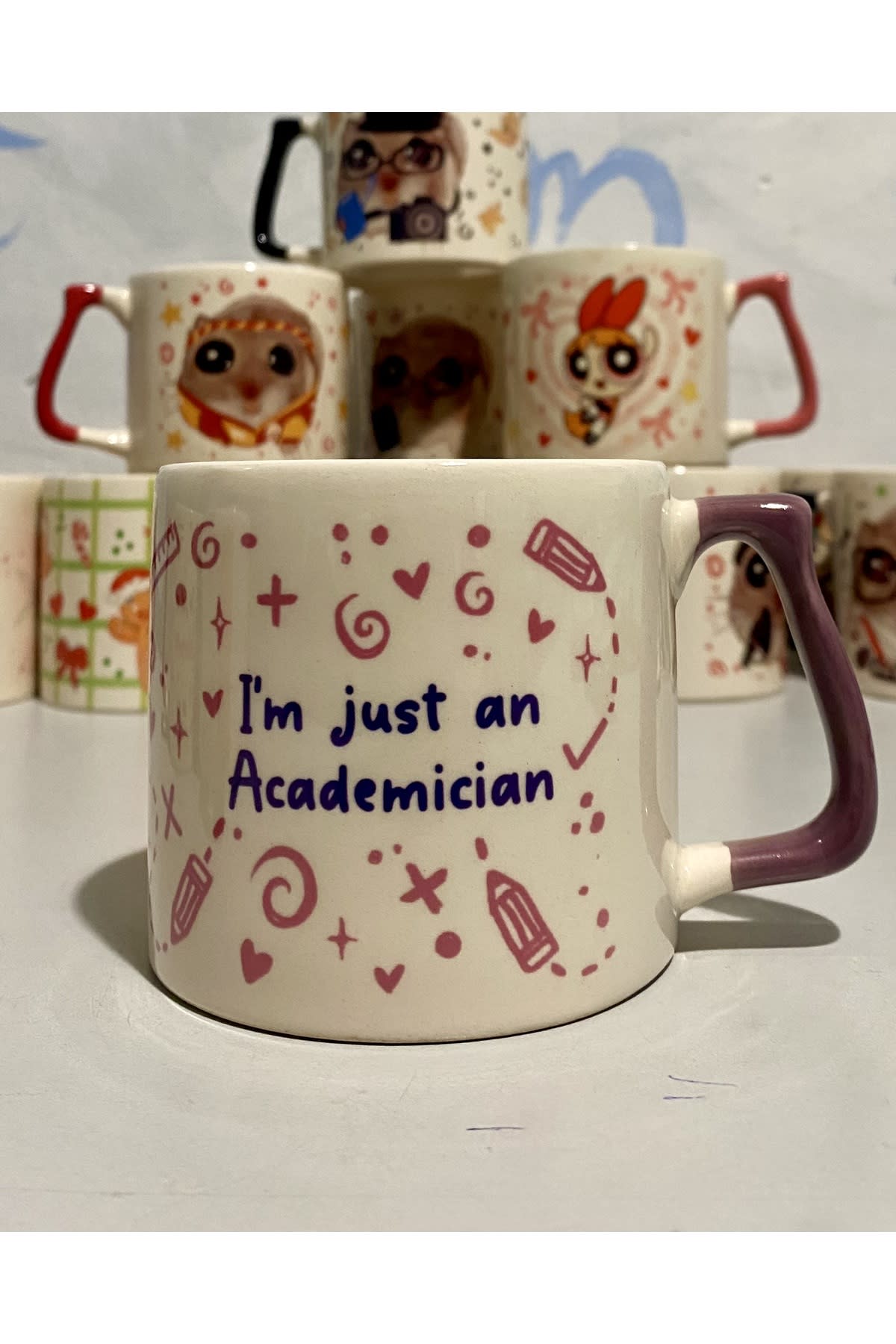 Sad Üzgün Hamster - Meslek: Akademisyen (Academician) Kupa Bardak fincan görsel 3