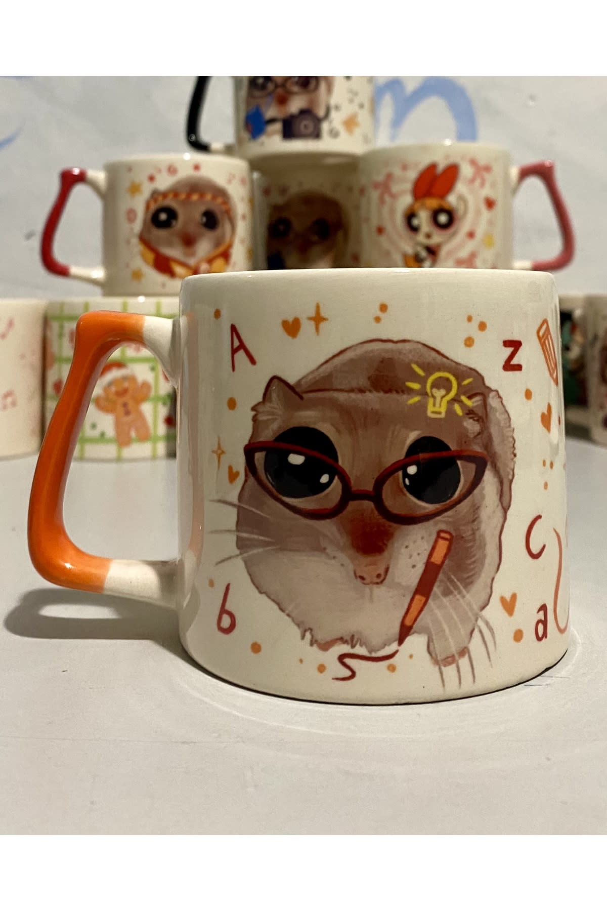 Sad Üzgün Hamster - Meslek: Yazar (Writer) Kupa Bardak fincan