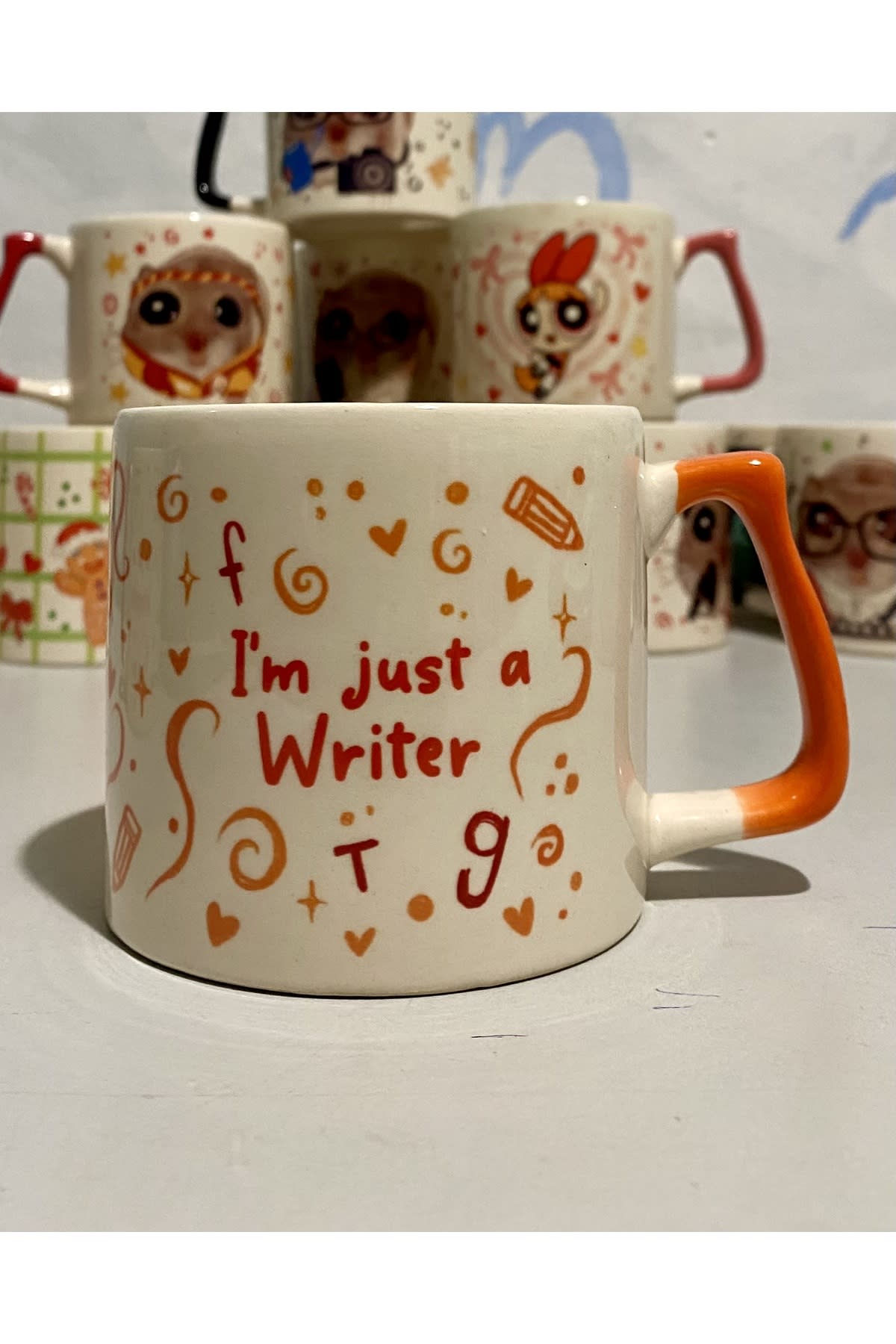 Sad Üzgün Hamster - Meslek: Yazar (Writer) Kupa Bardak fincan görsel 3