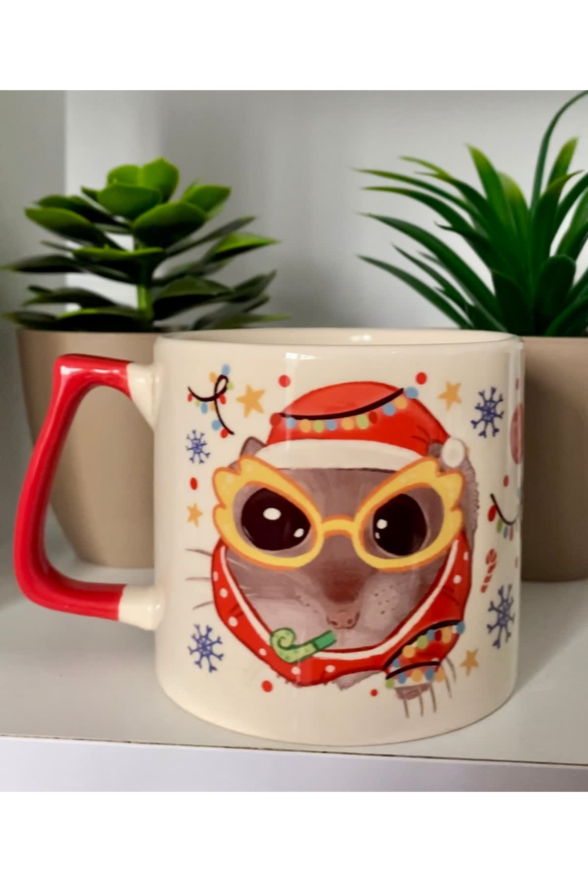Sad (Üzgün) Hamster Yılbaşı Yeni Yıl New Year Kupa Fincan Bardak