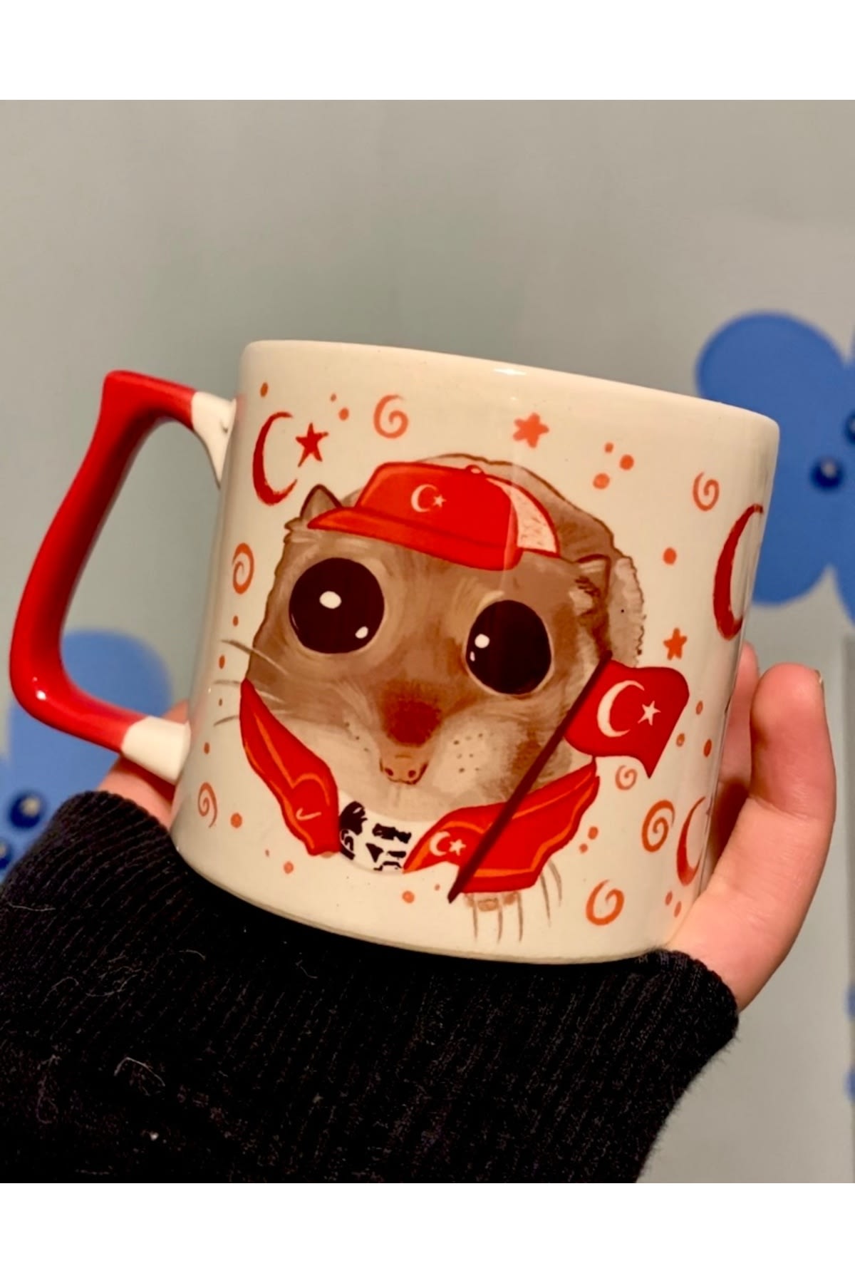 Sad Üzgün Hamster - TÜRKİYE Atatürk Kupa Bardak Kahve Fincanı