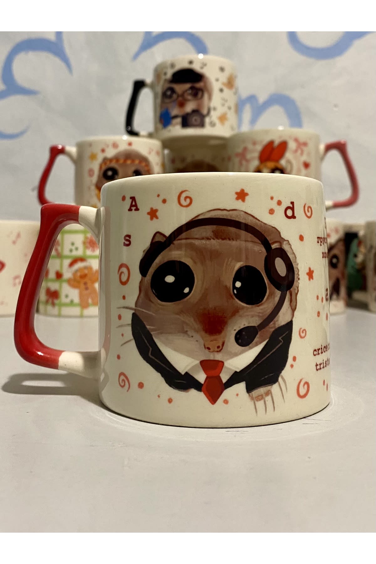 Sad Üzgün Hamster - Meslek: Tercüman (Interpretercn) Kupa Bardak Fincan