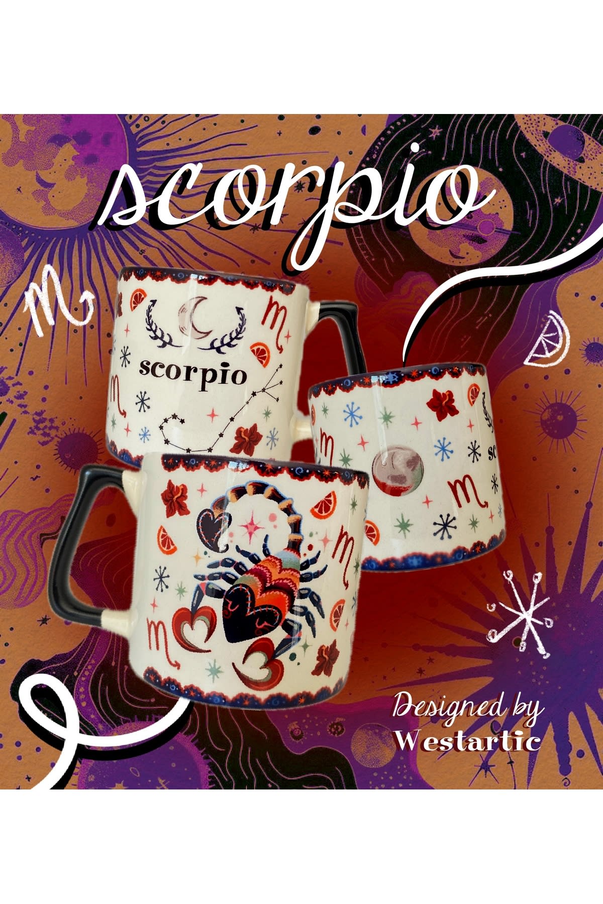 Scorpio Akrep Burcu Özel Tasarım Burç Kupa Fincan