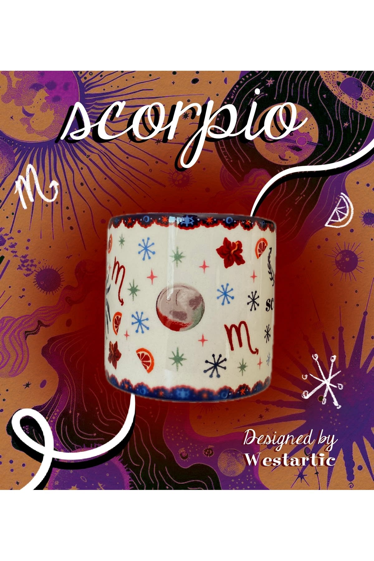 Scorpio Akrep Burcu Özel Tasarım Burç Kupa Fincan görsel 3