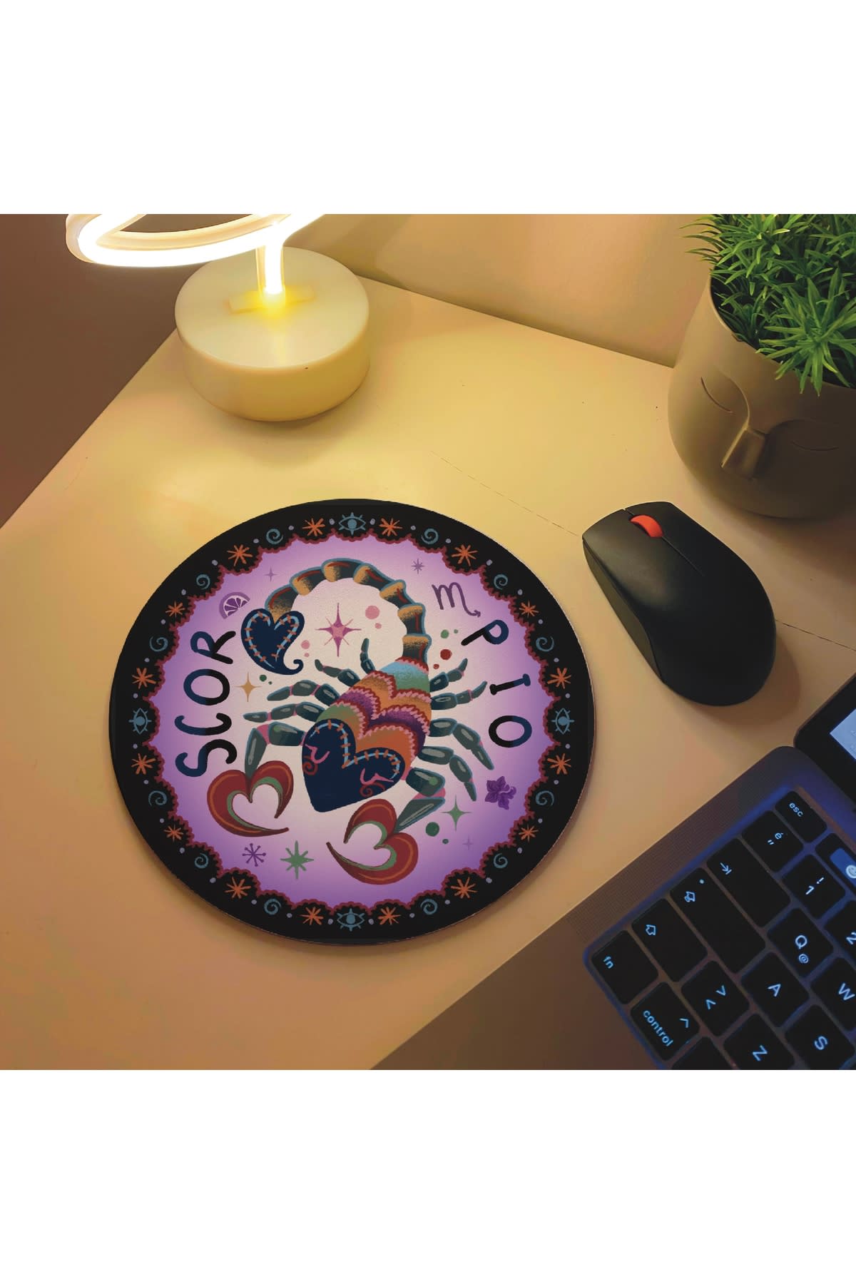 Scorpio Akrep Burcu Özel Tasarım Burç Mousepad, Mouse Altlığı Pad