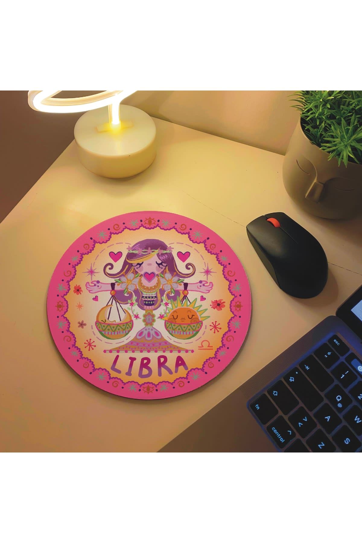 Libra Terazi Burcu Özel Tasarım Burç Mousepad, Mouse Altlığı Pad