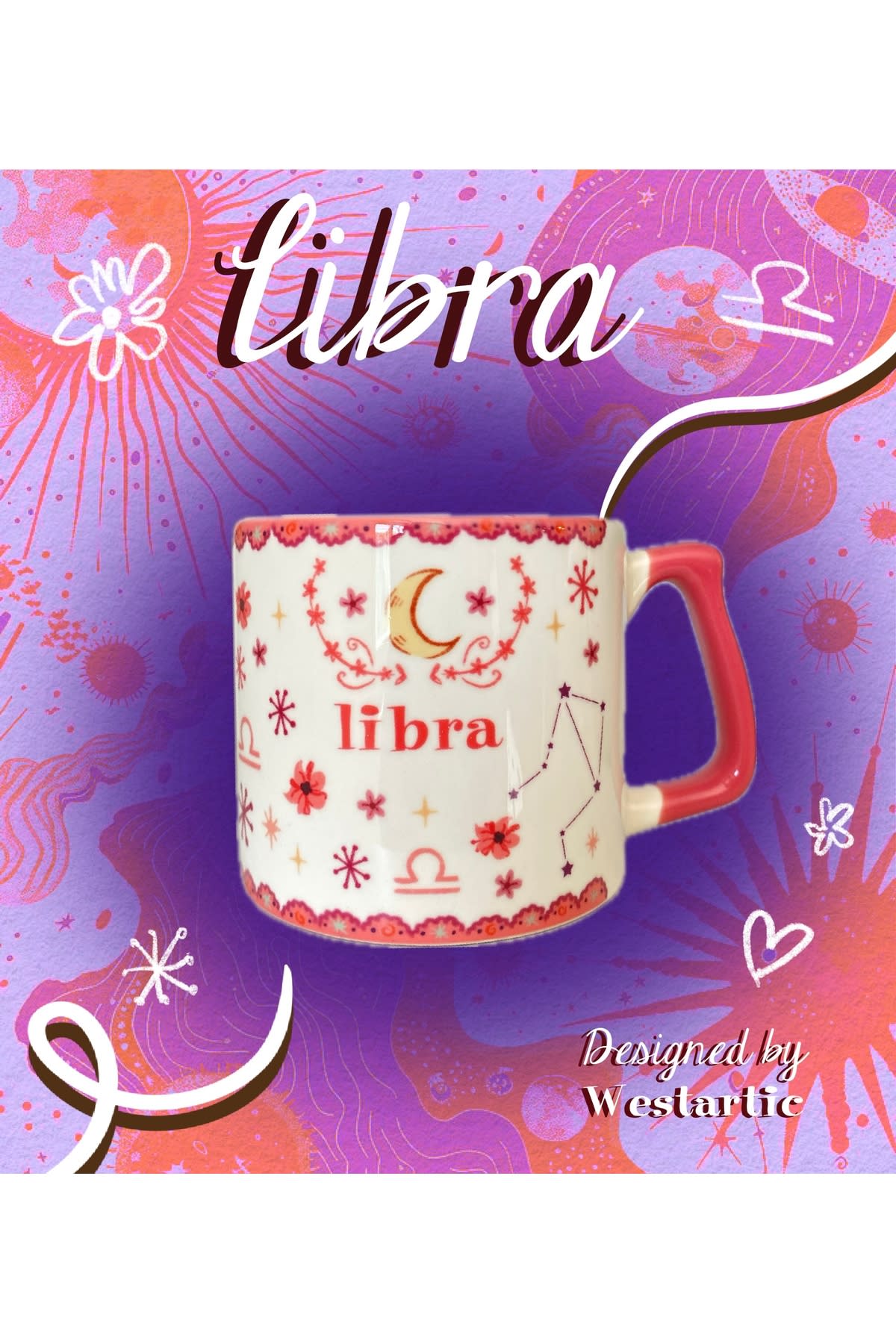 Libra TeraziBurcu Özel Tasarım Burç Kupa Fincan görsel 4
