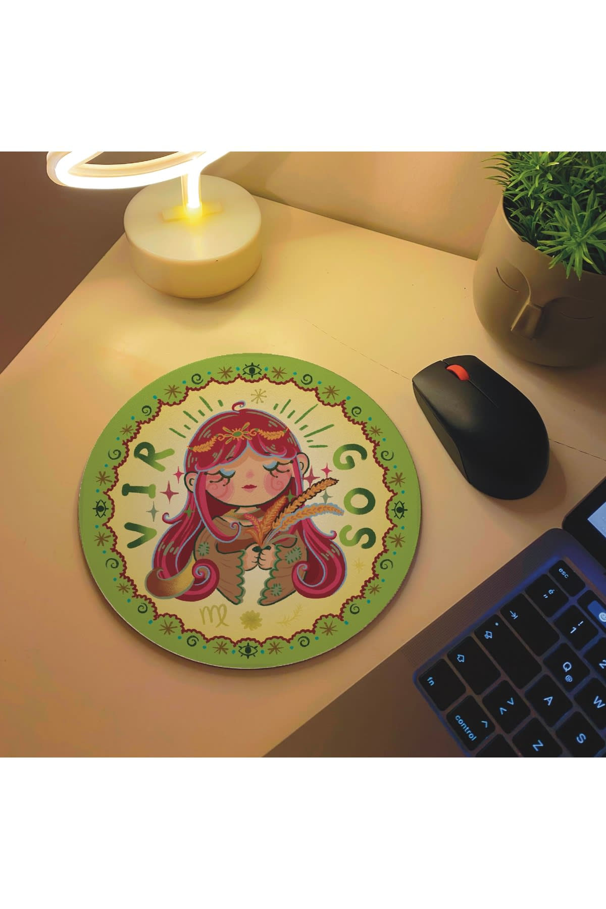 Virgos Başak Burcu Özel Tasarım Burç Mousepad, Mouse Altlığı Pad