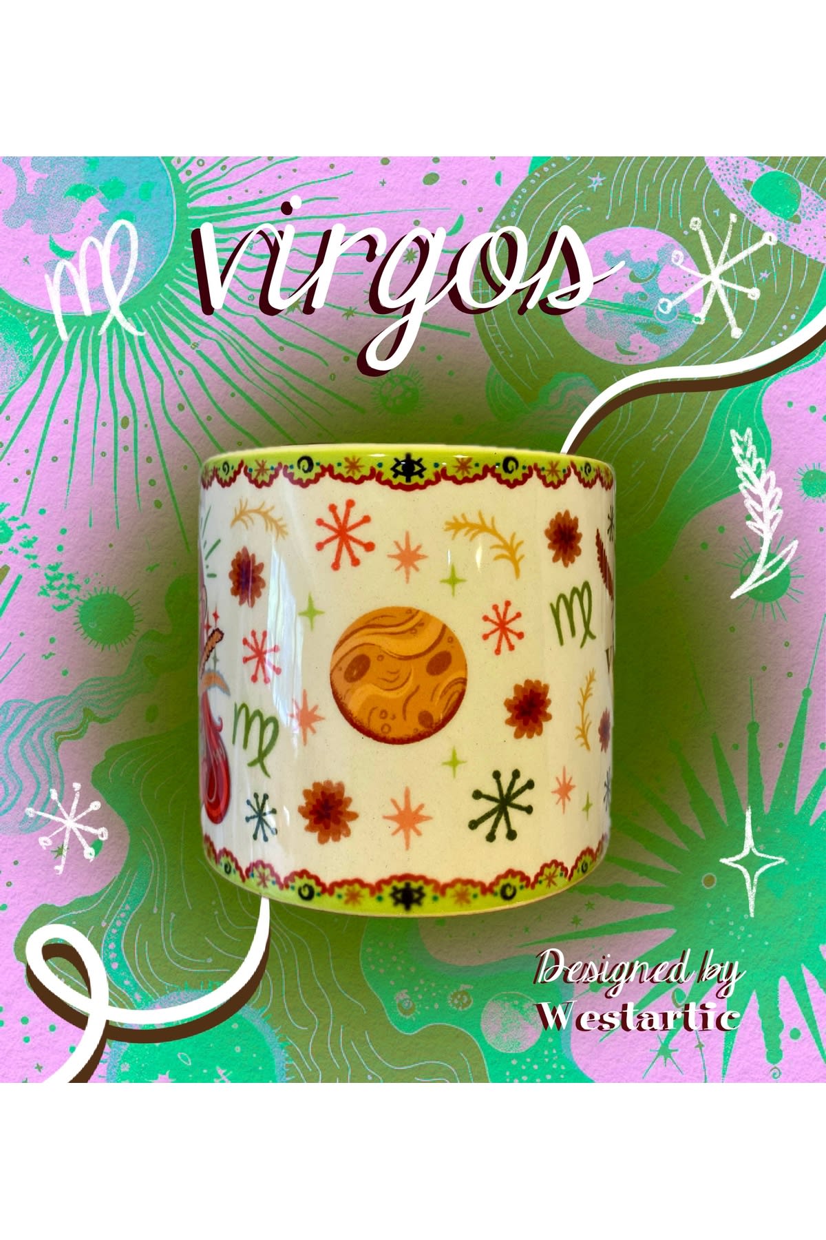 Virgos Başak Burcu Özel Tasarım Burç Kupa Fincan görsel 3