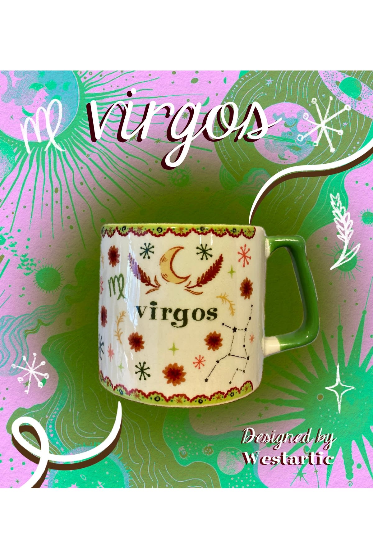 Virgos Başak Burcu Özel Tasarım Burç Kupa Fincan görsel 4