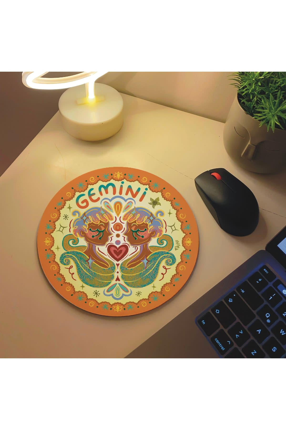 Gemini İkizler Burcu Özel Tasarım Burç Mousepad Mouse Altlığı
