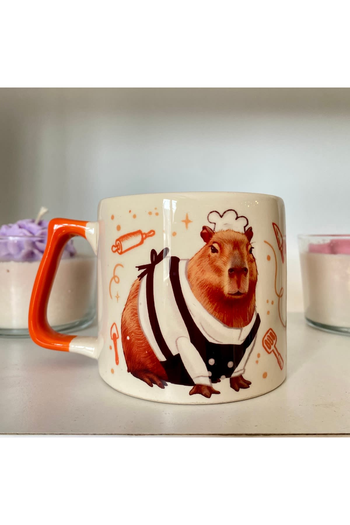 Capybara Kapibara - Meslek: Aşçı Chef Yemek Mutfak Kupa Bardak Fincan