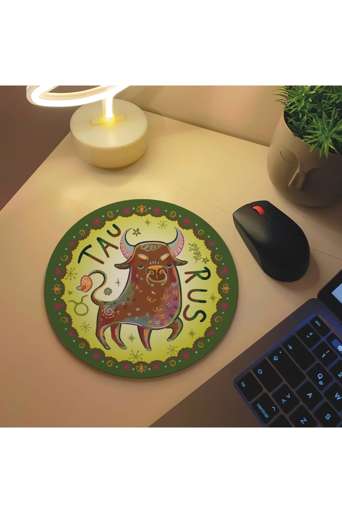 Taurus Boğa Burcu Özel Tasarım Burç Mousepad Mouse Pad Altlığı