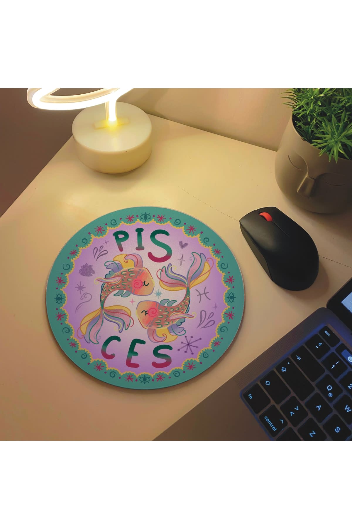 Pisces Balık Burcu Özel Tasarım Burç Mousepad Mouse Pad Altlığı