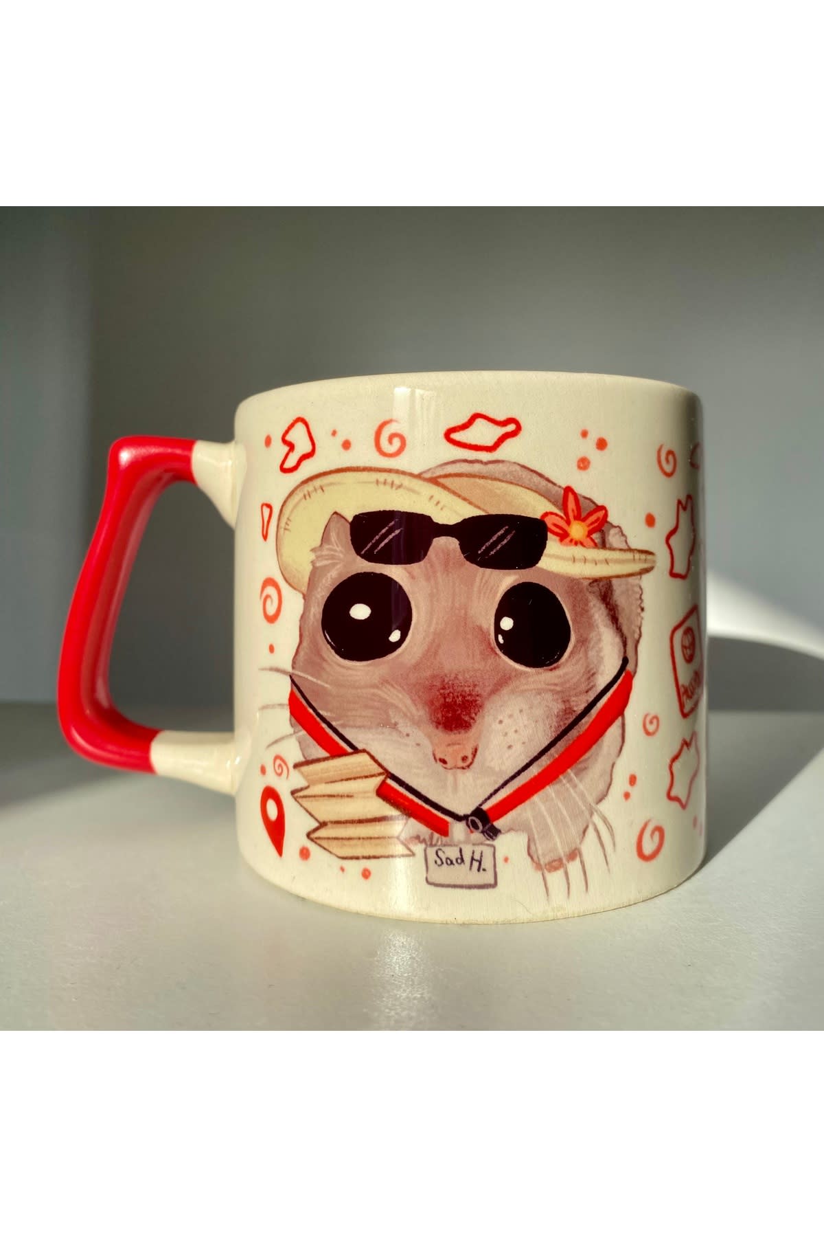 Sad Üzgün Hamster - Meslek: Turist Rehberi (Tourist Guide) Kupa Bardak Fincan