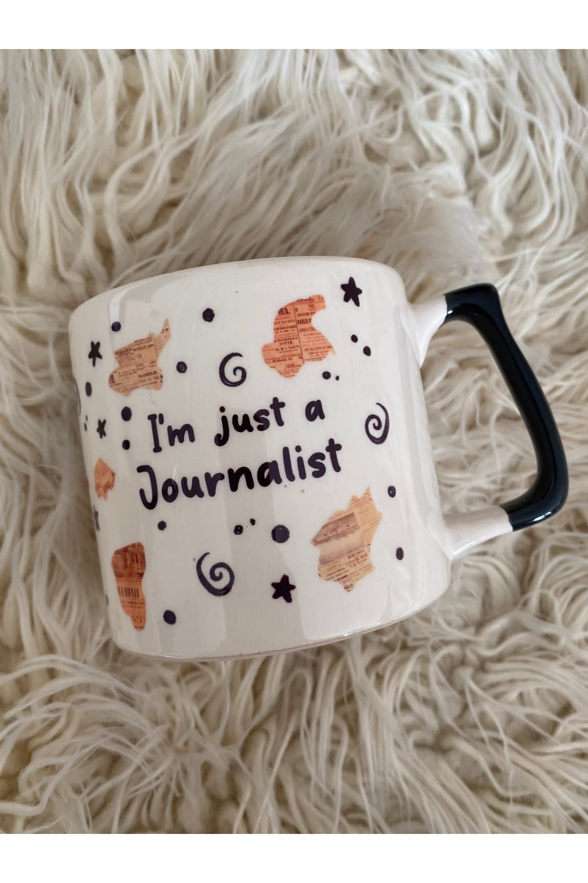 Sad Üzgün Hamster - Meslek: Gazeteci (Journalist) Kupa Bardak Fincan görsel 3