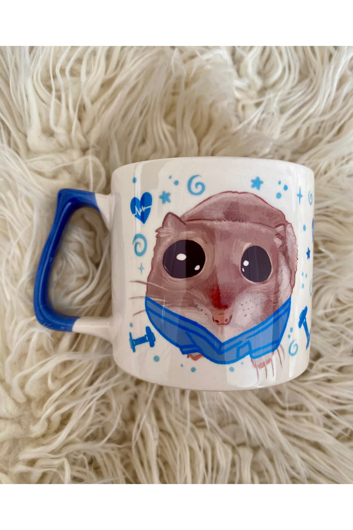 Sad Üzgün Hamster - Meslek: Fizyoterapist (Physiotherapist) Kupa Bardak Fincan