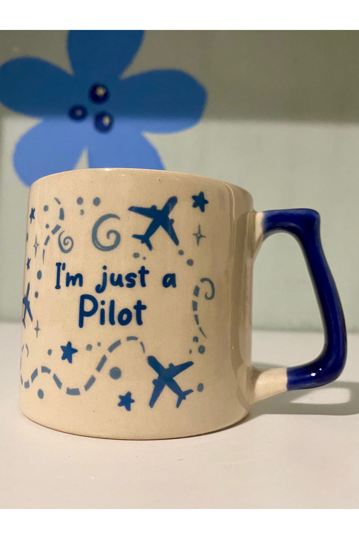 Sad Üzgün Hamster - Meslek: Pilot Kupa Bardak Fincan görsel 3