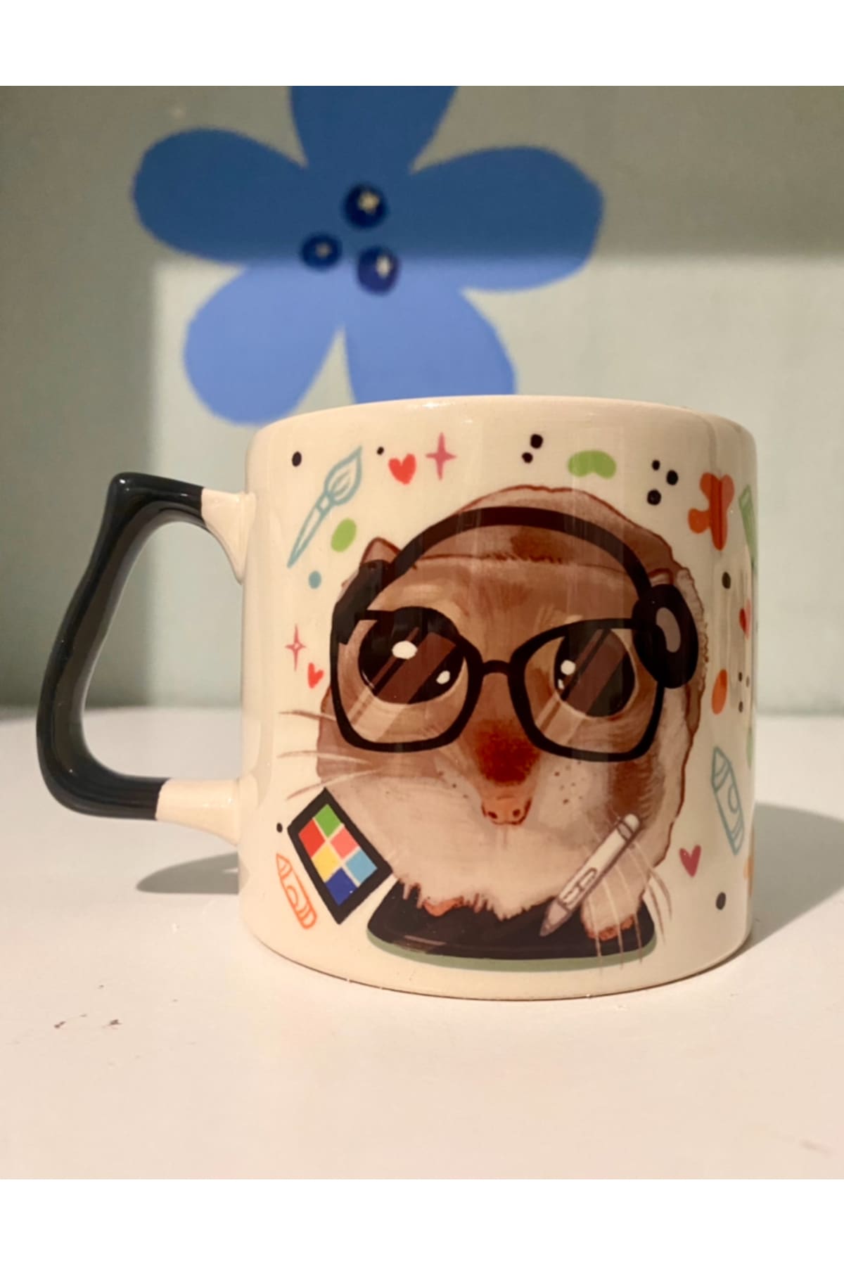 Sad Üzgün Hamster - Meslek: Grafik Tasarımcı (Graphic Designer) Kupa Bardak Fincan