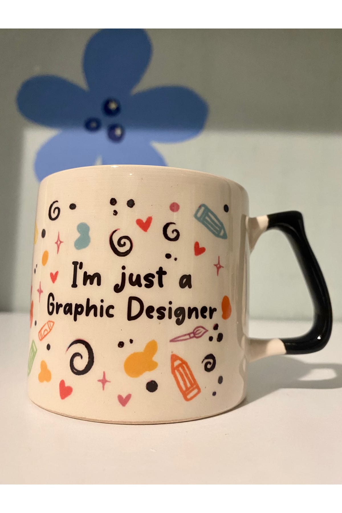 Sad Üzgün Hamster - Meslek: Grafik Tasarımcı (Graphic Designer) Kupa Bardak Fincan görsel 3